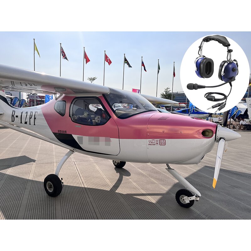 Aviation Headset Manufacturer - Professional General PJ-55 and PJ-68 Dual Plug Pilot Noise Reduction