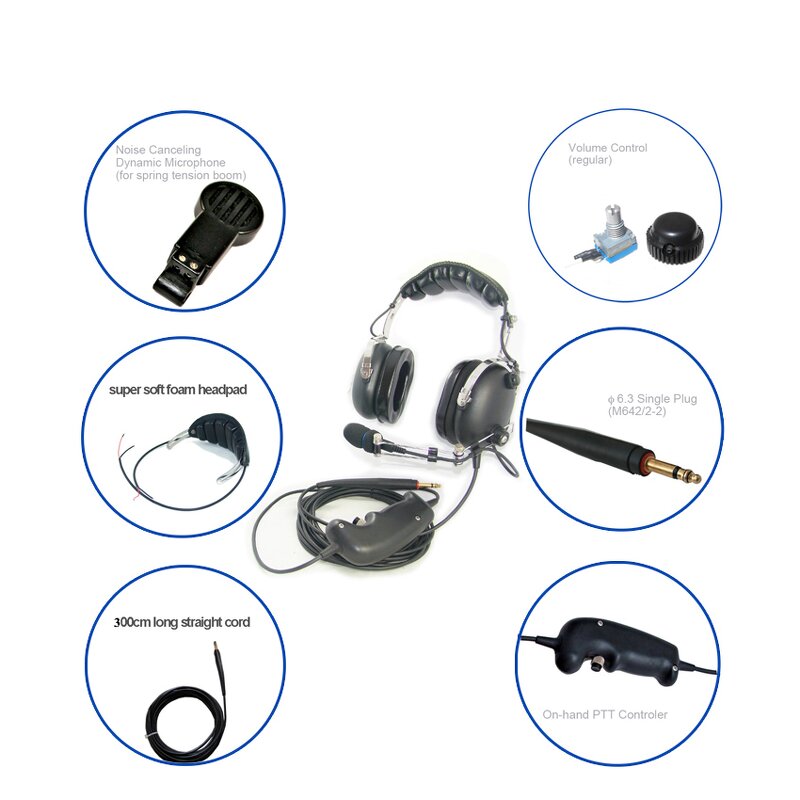 Ground Crew Headsets Manufacturer - Airport Use Over the Head Style