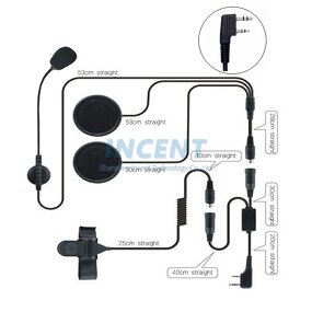 Helm Headset Manufacturer - 2 Pin PTT Headphone for Walkie Talkie Kenwood Baofeng Puxing Radio Ham Radio
