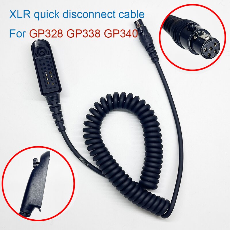 Coil Cord Manufacturer - Mini XLR 5pin Plug Quick Connect Disconnect Cable Replacement QD for GP328 Headsets