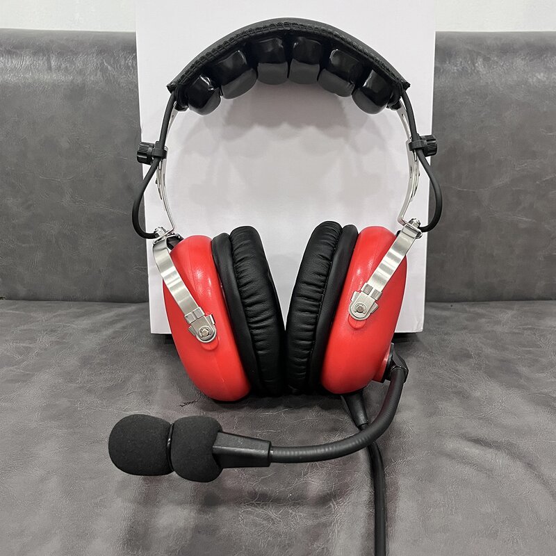 Aviation Headset Manufacturer - ANR Pilot Red Color with Great Active Noise Reduction Effect Bluetooth