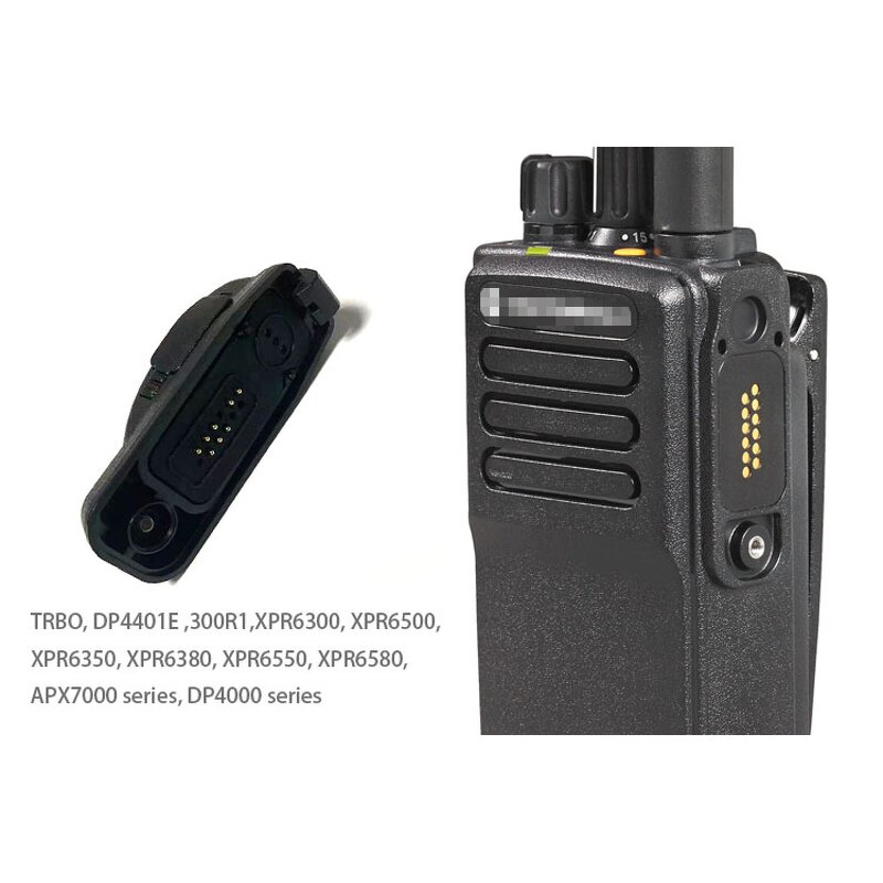 Connector Adapter Manufacturer - Audio Adapter for DP4000e Digital Portable Two-Way Radio Series Multi Pin to Moto 2pin
