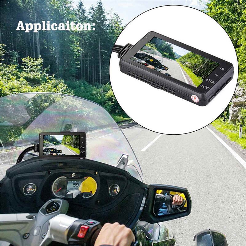 Motorcycle DVR Manufacturer - Dual Video Loop Recording 1280x720P HD Screen Front Rear