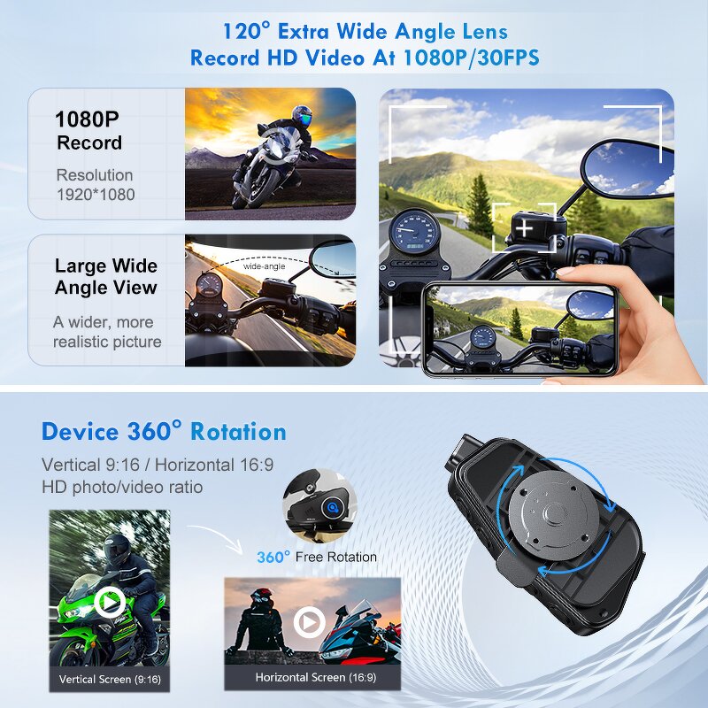 Motorbike Headset Manufacturer - Intercom for Helmet with Camera Auto Connected Noise Reduction