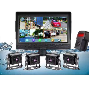 AI Camera System Manufacturer - 4 Cameras 10.1 Inch Monitor Voice Alarm BSD for Forklift