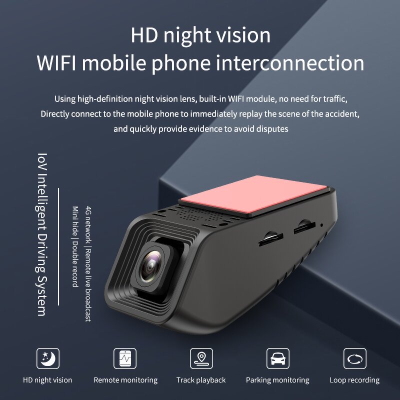 4G Dash Cam Manufacturer - Cloud Dual Camera Screenless with App Live Front Rear GPS