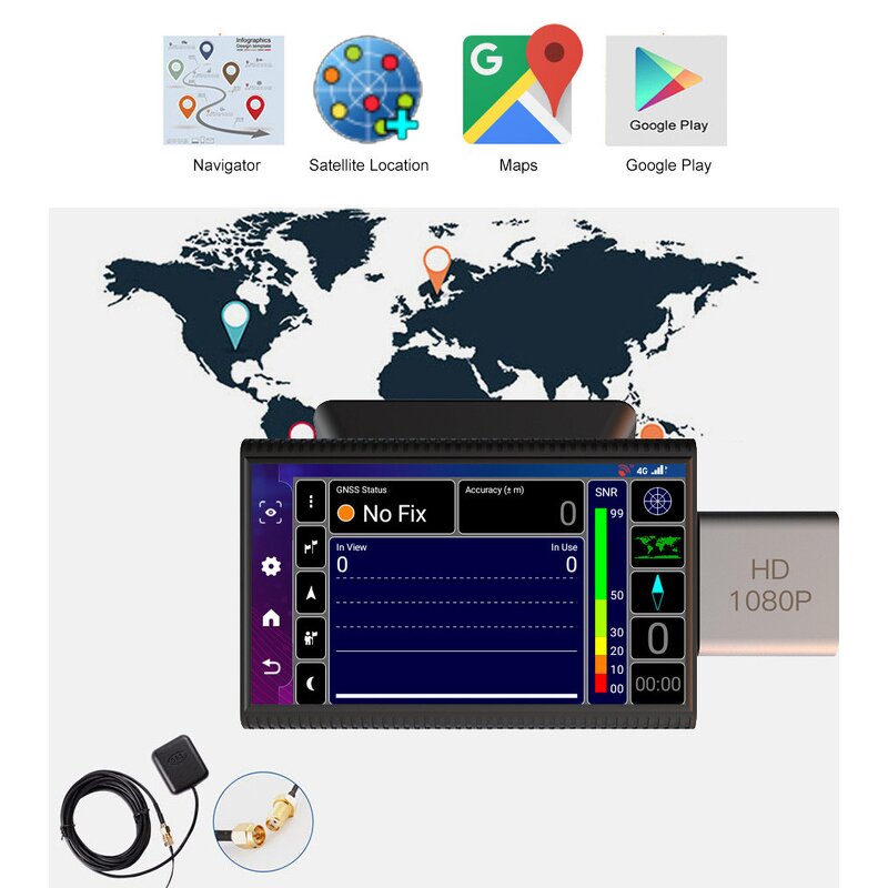 4G Car DVR Manufacturer - 3 Inch LCD Screen Android 8.1 GPS Dual Camera 1080p
