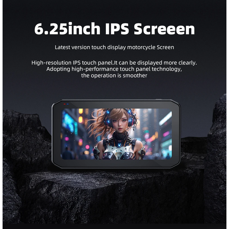 Wireless Carplay Screen Manufacturer - 6.25" GPS Navigator Waterproof DVR with 2HD Cameras