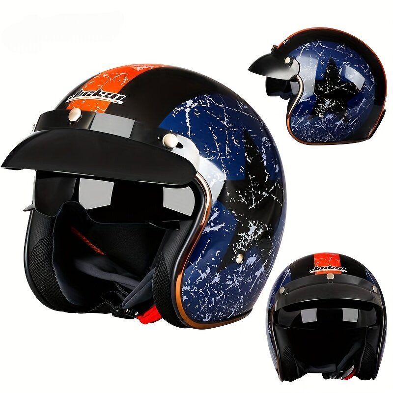 Motorcycle Helmet Manufacturer - Open Face Half Coverage Dual Visors Wireless Earphone