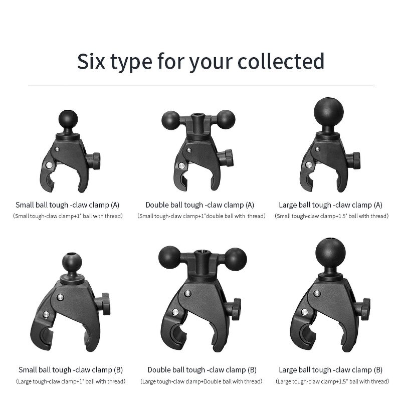 Vehicle Mount Manufacturer - Round Tube Tough-Claw Quick Release with 1" Ball Head