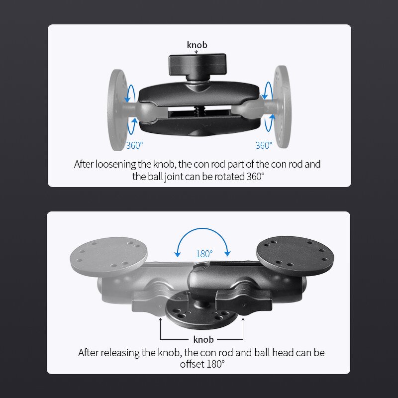 Vehicle GPS Bracket Manufacturer - Anti-shake 1 Inch Ball Head with AMPS Hole Pattern