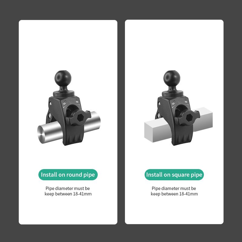 Motorcycle Mount Manufacturer - Bicycle Rail Clamp with 360 Degree Ball for Gopro