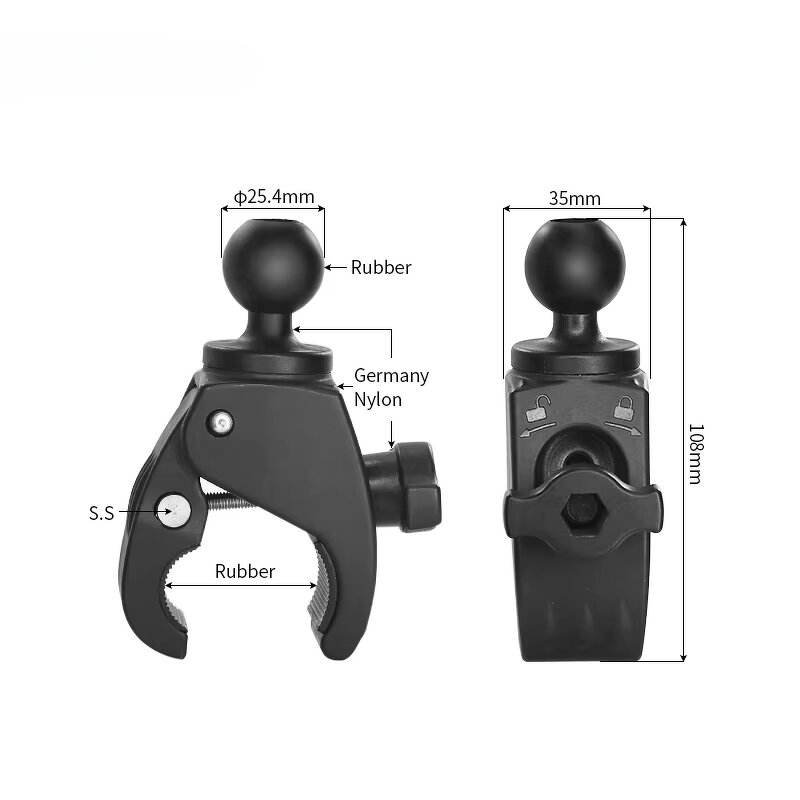 Motorcycle Mount Manufacturer - Bicycle Rail Clamp with 360 Degree Ball for Gopro