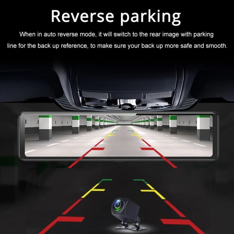 Car DVR Manufacturer - 12 Inch Touch Screen Dual Camera 4K Front Rear with GPS Wifi