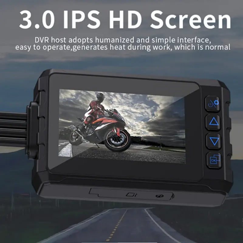 Motorcycle DVR Manufacturer - 3 Inch Dual 1080P Waterproof WiFi GPS Dash Cam Front Rear