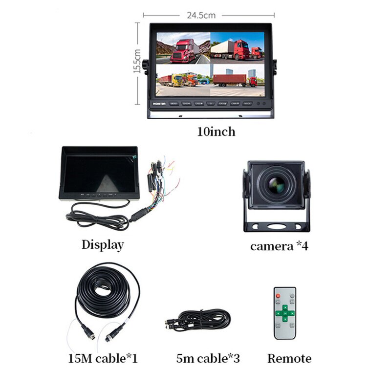 BSD Backup Parking Monitor Manufacturer - Forklift Safety HD 4 Camera AI System 10.1 Inch