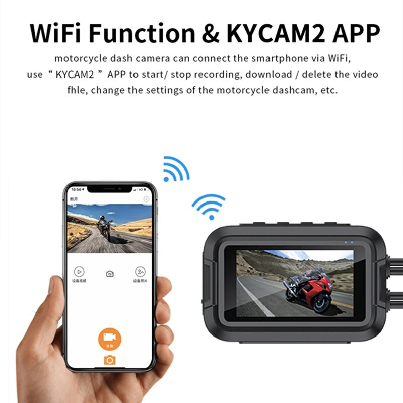Motorcycle DVR Manufacturer - Dual 1080P Full Body Waterproof WiFi GPS Dash Cam Front Rear