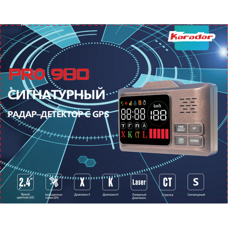 Mini GPS Speed Radar Detector Manufacturer - Russian Voice Alert LED Screen 1 Year Warranty