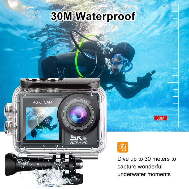 Action Camera Manufacturer - 5K UHD WIFI EIS 30FPS Super Night Vision Touch Screen