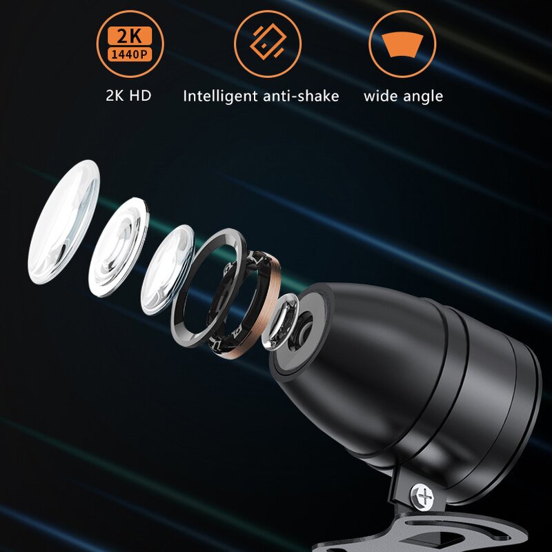 Motorcycle Dash Cam Manufacturer - 2K Front Rear Camera Waterproof Dual-Lens with WIFI GPS