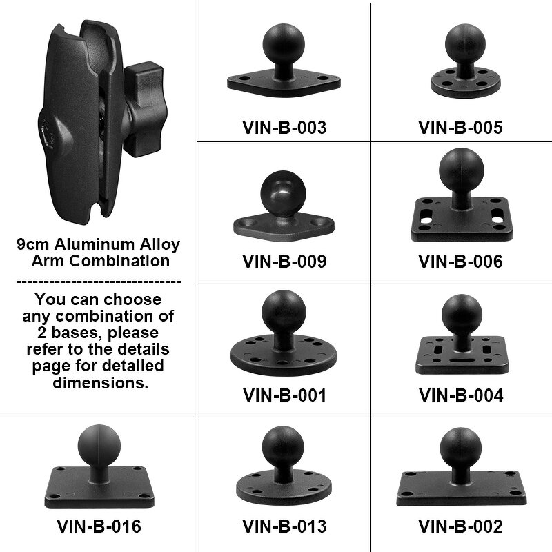 Vehicle GPS Bracket Manufacturer - Anti-shake 1 Inch Ball Head with AMPS Hole Pattern