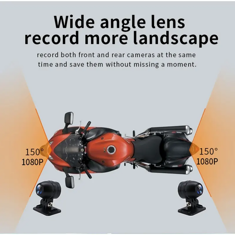 Motorcycle DVR Manufacturer - 3 Inch Dual 1080P Waterproof WiFi GPS Dash Cam Front Rear