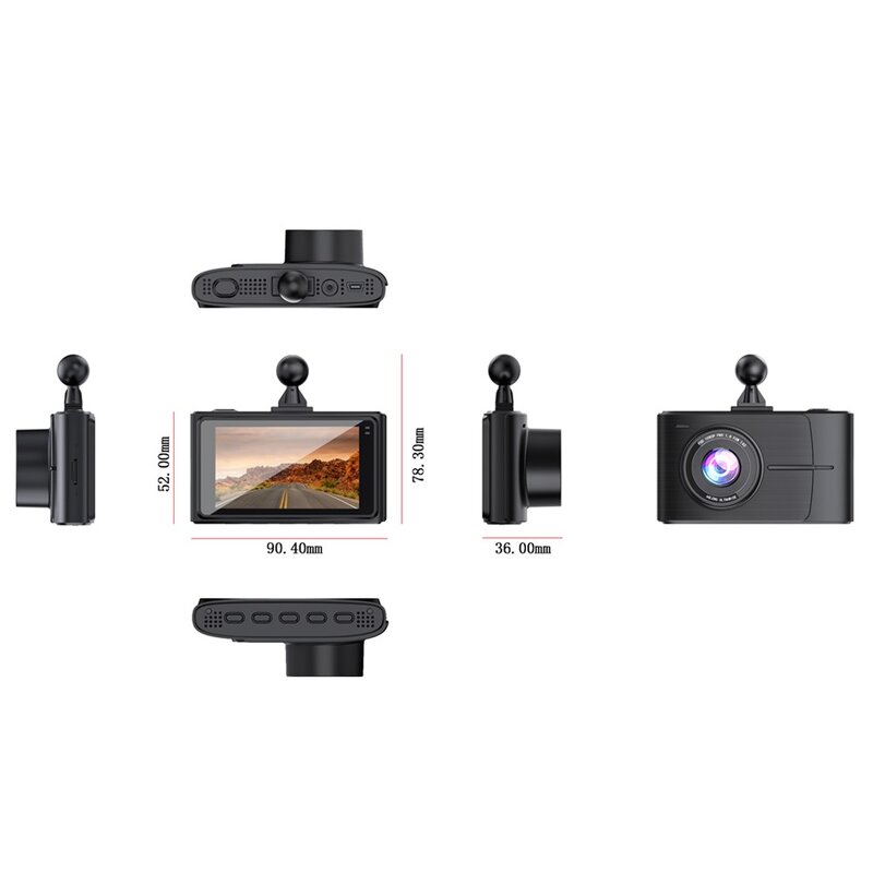 4K Car DVR Manufacturer - 3-Inch Wireless WiFi GPS Tracker Night Vision Front Rear Dual