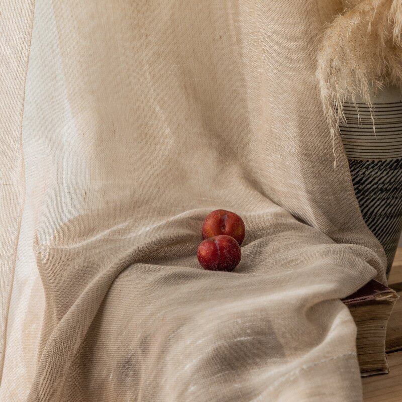 Sheer Linen Curtains Manufacturer - Linen Blend French Style High Quality Polyester Wholesale for the Kitchen Room Bathroom