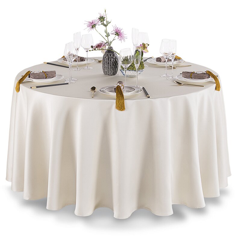 Tablecloth Manufacturer - High Quality Luxury Gold Polyester Fabric Velvet Brocade Round Rectangle PVC for Wedding Banquet