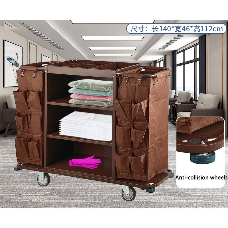 Cleaning Trolley Manufacturer - Hotel Multifunctional Housekeeping Cart Room Service Cart Maid Trolley Janitor Cart