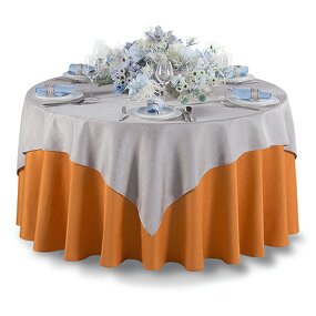 Tablecloth Manufacturer - Gold PVC Flying Catkins Cotton Gauze 120 Round for Christmas Wedding Banquet Restaurant Party