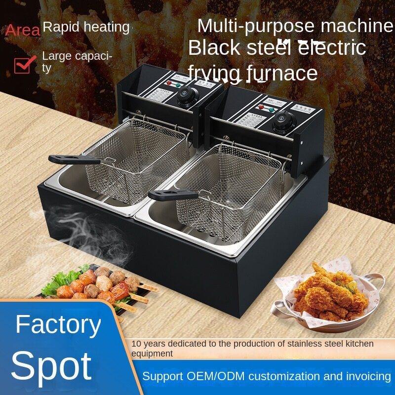 Deep Fryer Manufacturer - 6L 12L Commercial Restaurant Double-tank Single Double-screen Electric