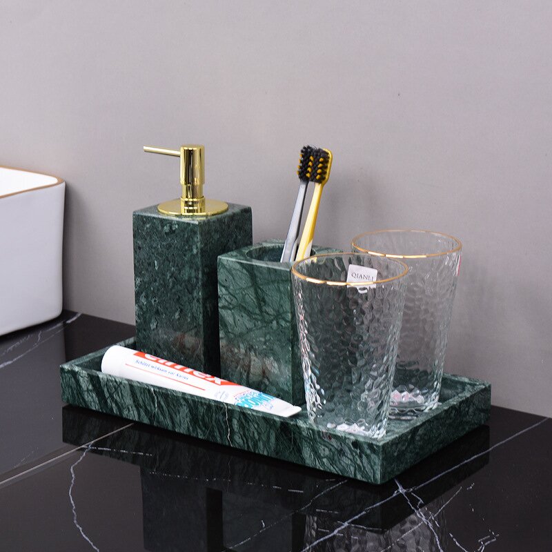 Bathroom Accessories Set Manufacturer - OEM/ODM Marmol China Factory Wholesale Green Marble Stone 100% Natural Hotel