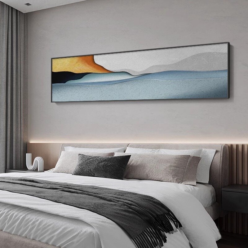 Metal Mural Decorative Painting Manufacturer - Hotel Homestay Canvas for Living Room Sofa Backwall Bedroom Long Decorative Artwork