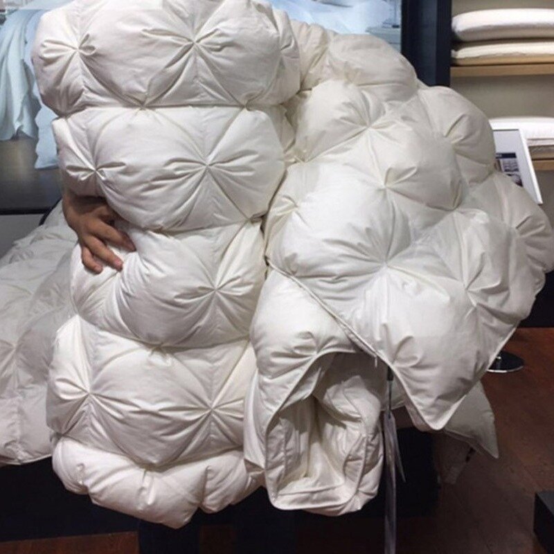 Down Comforters Manufacturer - Bedspread Bedding Set 95% White Goose Down Duck Down 100 Thick Warm Satin Quilt Core Hotel Winter