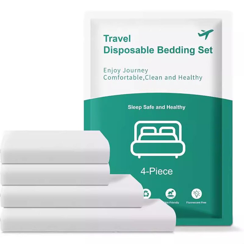 Disposable Bed Sheets Set Manufacturer - Portable Travel King and Queen Sizes for Home or Hotel Use One-Time Bedsheet