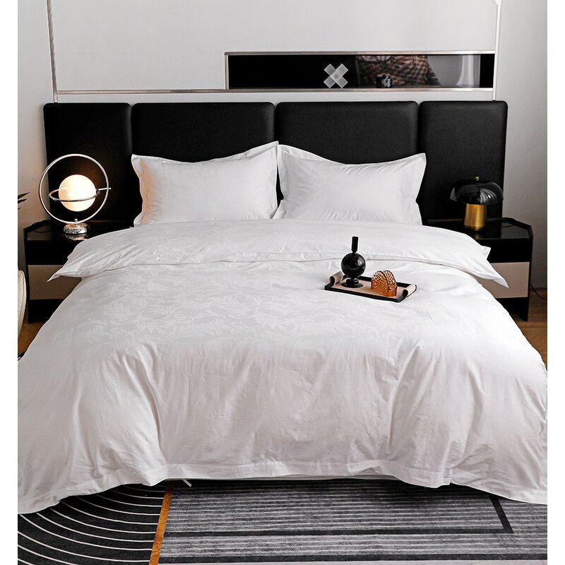 Bedding Set Manufacturer - 4pcs/set Luxury Hotel Linen Design Solid Color Customized Bedspread Bed Sheet Sets