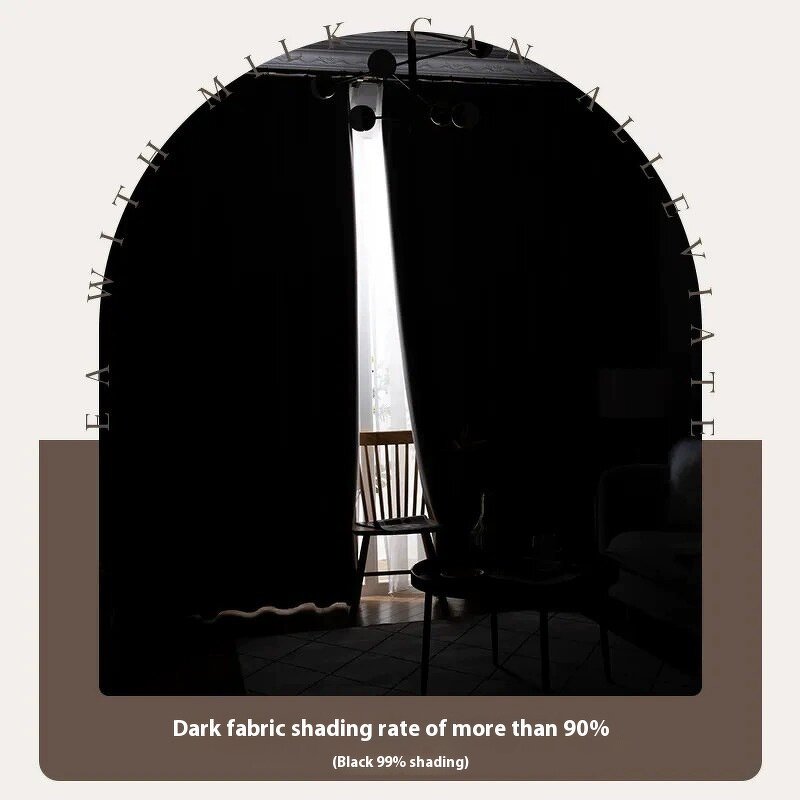Curtain Manufacturer - Custom Batch Black Silk High Precision Sunscreen Insulation Modern Full Shading Home Office Hotel Engineering