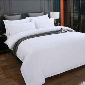 Bed Sheets Manufacturer - Custom 3D Print King Queen Size Cotton Low Price 400TC Hotel White Bedding Sets