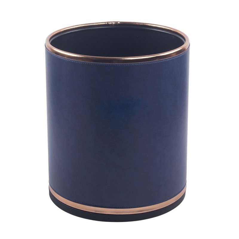 Trash Can Manufacturer - Garbage Container Bin With Handles for Bathrooms and High Class Hotel Square Brown Pu Leather Wastebasket