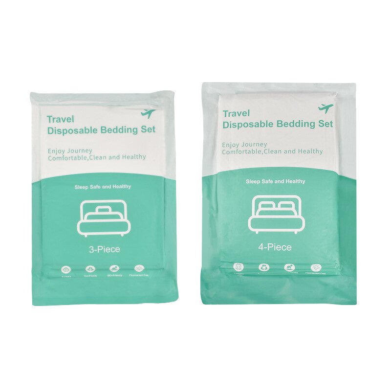 Disposable Bed Sheets Manufacturer - 4 Pcs Lightweight Breathable Travel Bedding Set with Bedspread Duvet Cover and 2 Pillowcases for Hotels