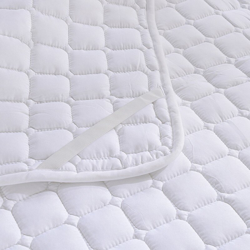 Mattress Pad Cover Manufacturer - White Machine Washable Hotel Quilted Mattress Protector Topper Pad With Cotton