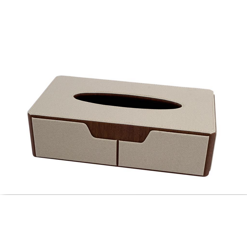 PU Leather Tissue Box Set Manufacturer - Manufacturer Direct Sales Texture Trash Cans Waste Paper Basket Hotel Leather Supplies