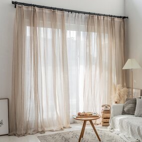 Sheer Linen Curtains Manufacturer - Linen Blend French Style High Quality Polyester Wholesale for the Kitchen Room Bathroom
