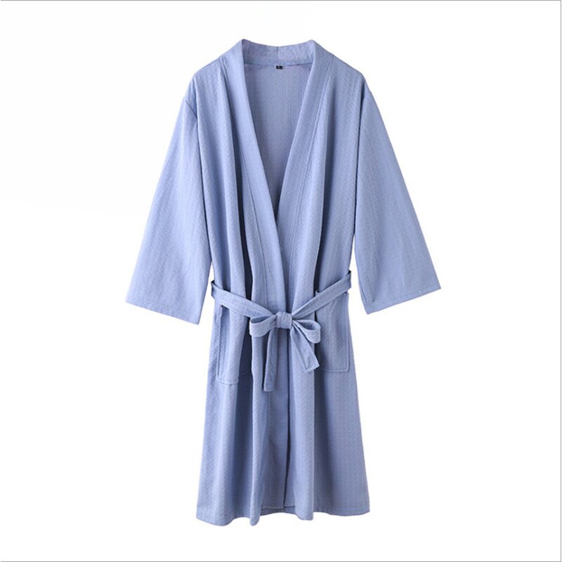 Bathrobe Manufacturer - Luxury Hotel Resort Spa Bathroom Women Customized Unisex Winter Kimono Collar 100% Cotton Waffle
