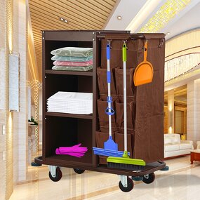 Cleaning Trolley Manufacturer - Hotel Multifunctional Housekeeping Cart Room Service Cart Maid Trolley Janitor Cart