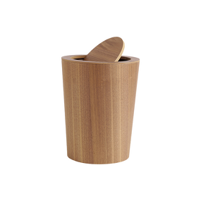 Wooden Trash Can Manufacturer - Round Waste Bins Recycle Bin Wastebasket Wooden Grain