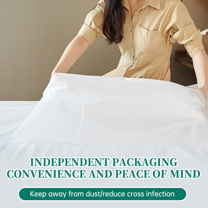 Disposable Bed Sheet Set Manufacturer - Wholesale Luxury Hotel Quality Nonwoven Double Size Travel Friendly Four Piece Including Quilt Plain