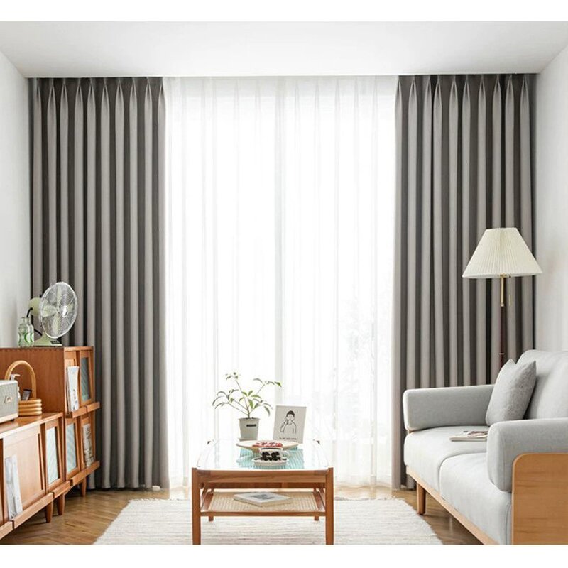 Blackout Curtains Manufacturer - Amity Thick Blackout Window Blinds for Bedroom Living Room Darkening Solid Color American Polyester Modern