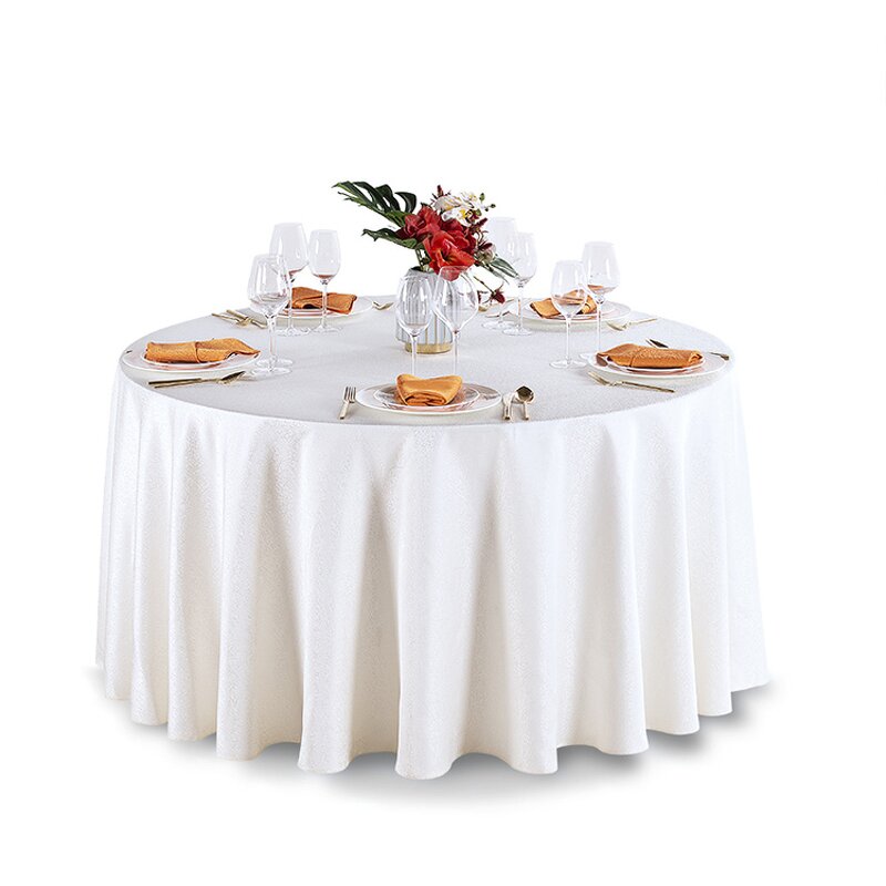 Tablecloth Manufacturer - Gold PVC Flying Catkins Cotton Gauze 120 Round for Christmas Wedding Banquet Restaurant Party
